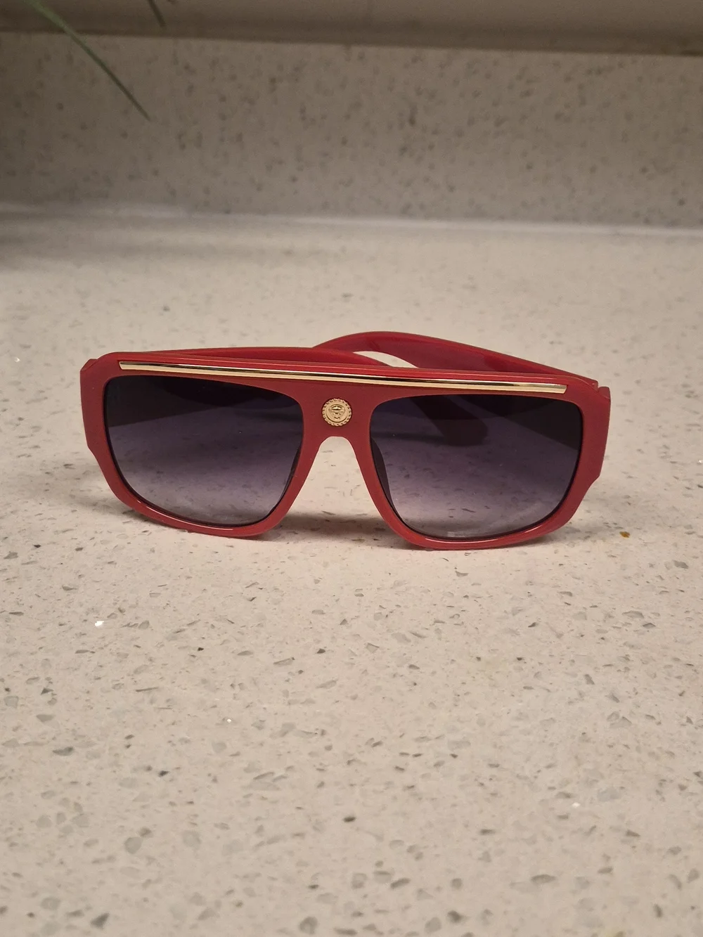 Red Men's Shield Sunglasses